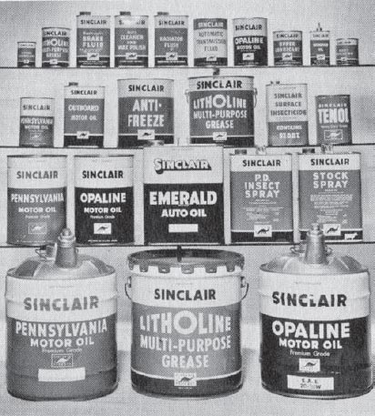 Sinclair oil and grease contianers