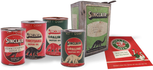 Sinclair Oil motor oil cans